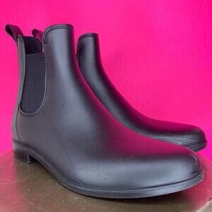 Sam Edelman Tinsley Matte Black Rubber Chelsea Rain Boots US 10